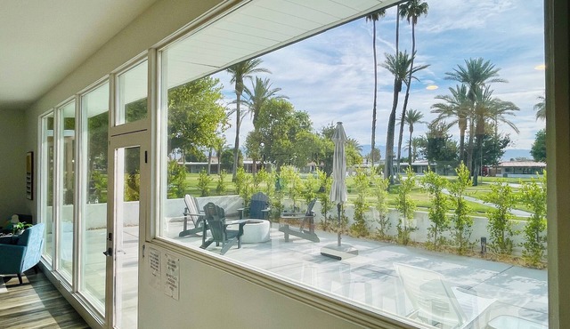 Comfy mid-century modern single level home bathed in morning sunlight