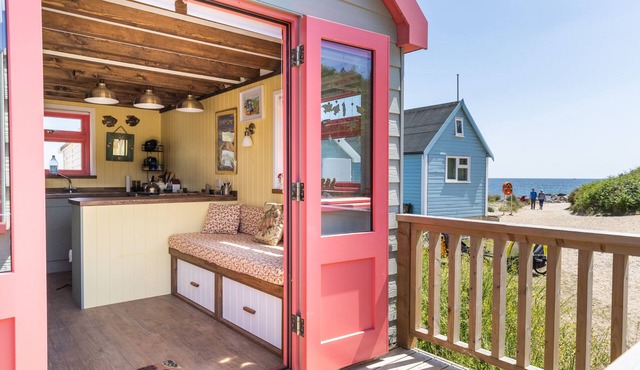 Completely re-built beach hut on Mudeford Spit.