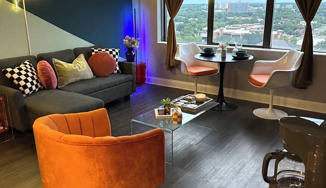 Condo with high rise views