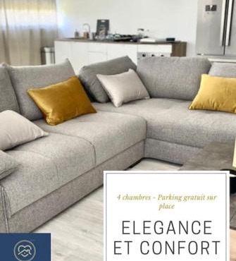 Confort et Élégance 4 chambres parking privé gratuit