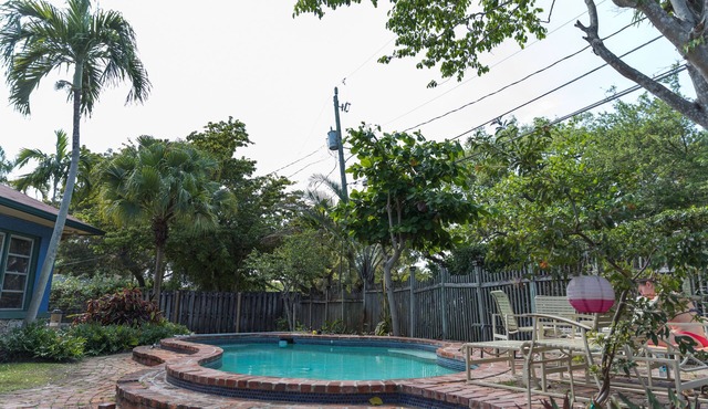 Confortable old Florida coral house 3 bed 2 bath pool and peacocks Las olas 1mil