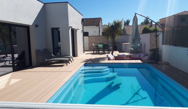 Contemporary villa with heated pool