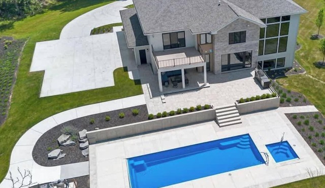 Contemporary 26-Acre Estate, Private Beach, Pool