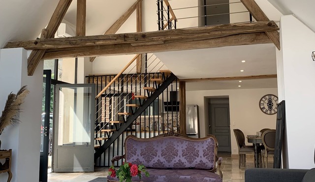 Contemporary and old house