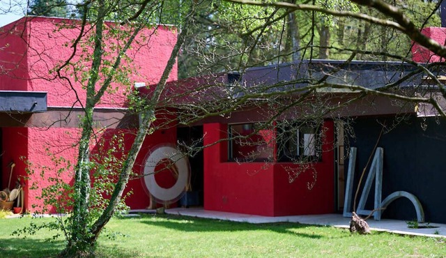 contemporary artist's house in a vast wooded area