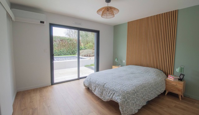 Contemporary family home with outdoor pool and garden