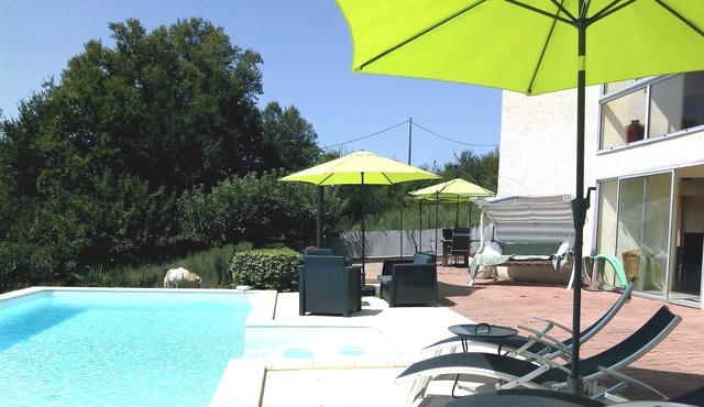 Contemporary Spacious Poolside Apartment, PRIVATE POOL, enclosed garden