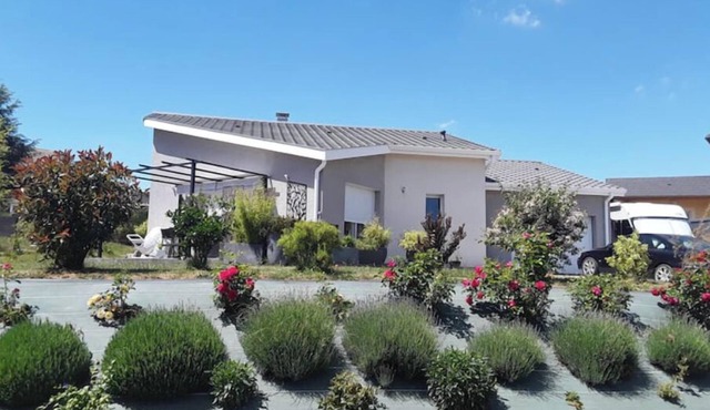 Contemporary house in quiet country setting.