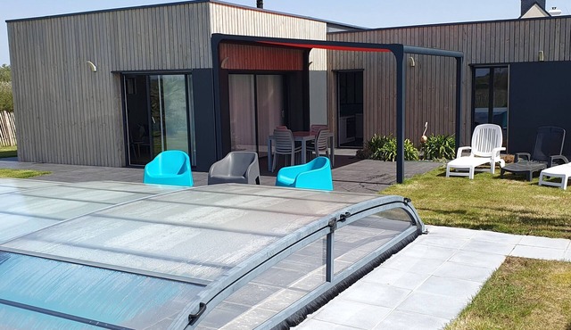 Contemporary house with heated pool