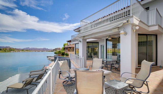 Contemporary Parker, AZ Riverfront Home with Boat Dock and Jet Ski Slips