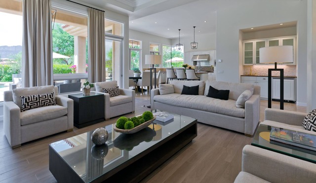 Contemporary PGA West Retreat on Greg Norman Course with west Mountain Views