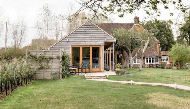 Contemporary style barn with stunning views