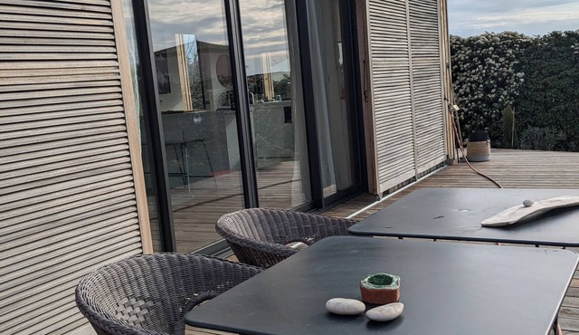 Contemporary timber-frame house Very pure, art of living, calm, serenity.