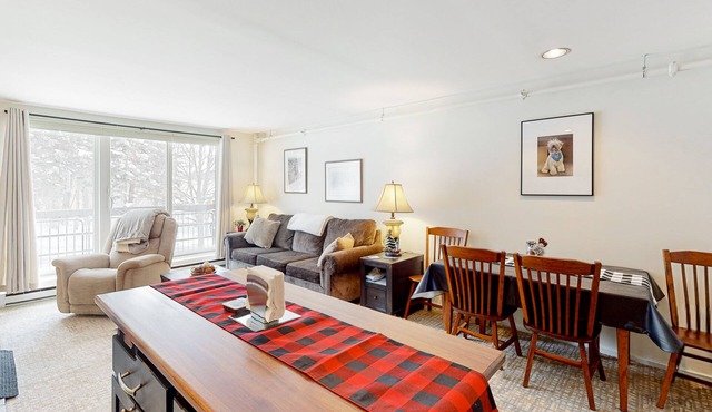 Convenient condo w/mountain view, fireplace, near lift, ski locker, 1st floor