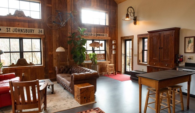 Converted antique barn on Main Street in St. Johnsbury, Vermont