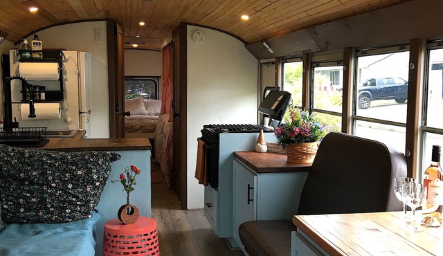Converted School bus - unique suburban glamping