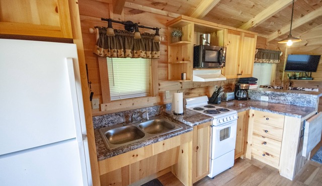 Copperhead Lodge Cabin number 2. 1 bedroom 1 bath Sleeper Sofa. Sleeps 4.