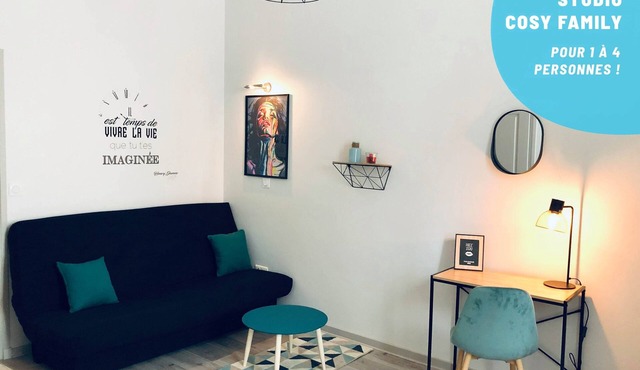 Cosy "Family*" studio near train station and cinema!