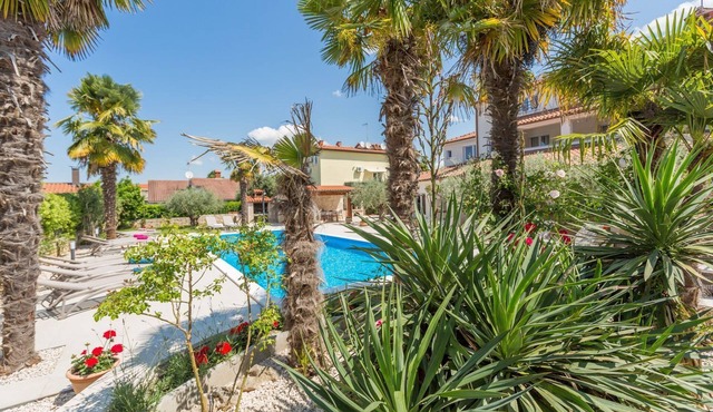 Cosy flat with 60m2 pool, baby cot, washing machine, barbecue area - only 800 metres to the beach