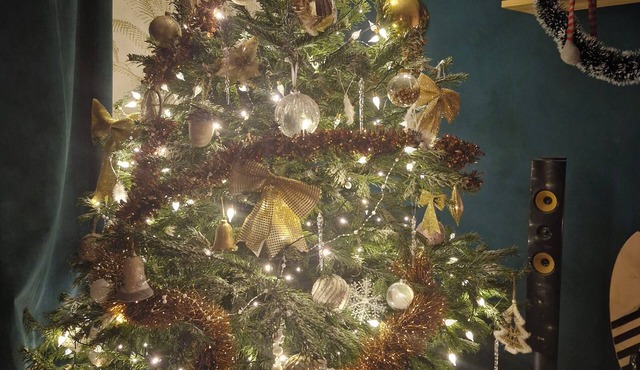 Cosy house decorated for the holidays