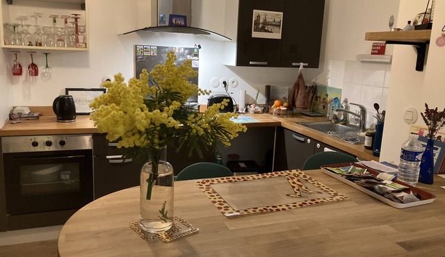 Cosy one bedroom flat, + couch in the living room + quiet nice terrace. Parking