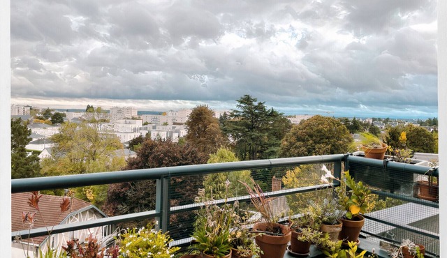 Cosy studio with panoramic terrace & parking