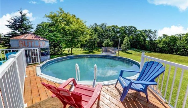 Cottage backing water