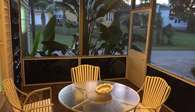 Cottage by the water with marina