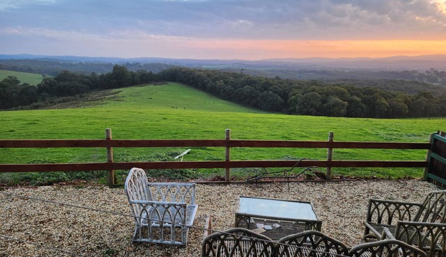 Cottage Farm Stay in a converted barn. Stunning views of the Yarra Valley.