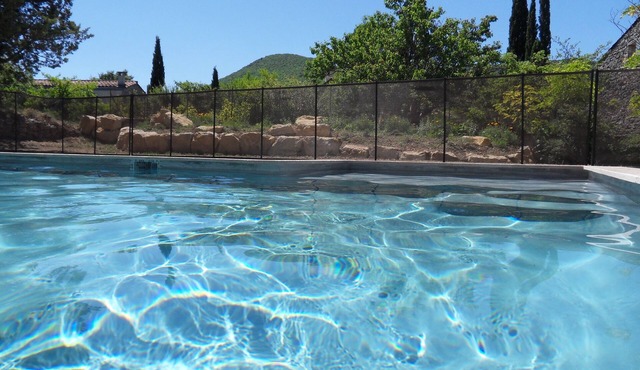 cottage in southern Ardèche with swimming pool (4 X 8) on large enclosed land (4000m)