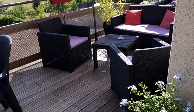 cottage in height with balcony. 1 bedroom