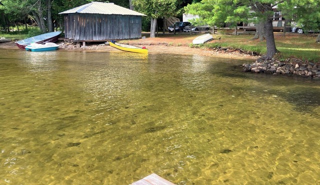 Cottage on Horseshoe Lake, Minden, level lot, south facing, sandy beach