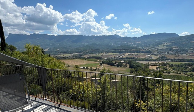 Country house at the top of the village of Mirabel-et-Blacons view of the valley