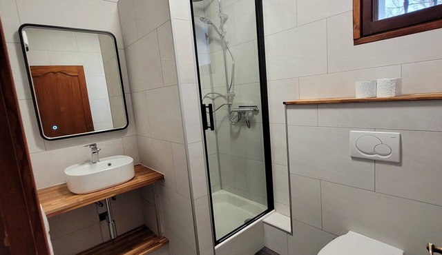 Country house by a stream