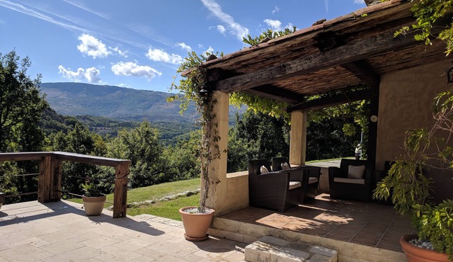 Country House near Greolieres with pool, mountain views, 1.5 acres private land