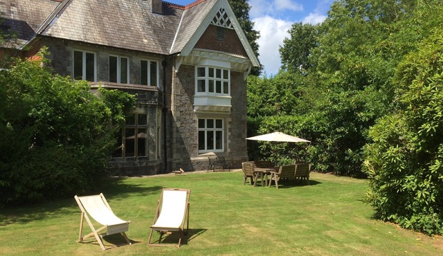 Country House With Bluebell Wood In Dartmoor National Park