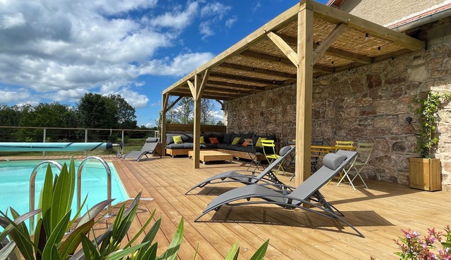 Country house with private heated pool, not overlooked, in Auvergne