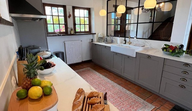 Country-style manor house with sea view and sauna