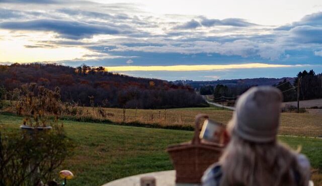 Countryside Schoolhouse Overlooking Rolling Hills