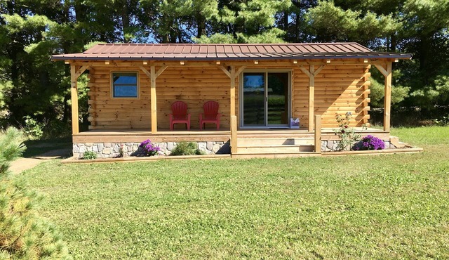 Couples getaway TINY Log Cabin by the pine trees