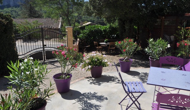 Courtyard terrace cliff view