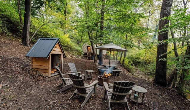 Covered Wagon along the Creek