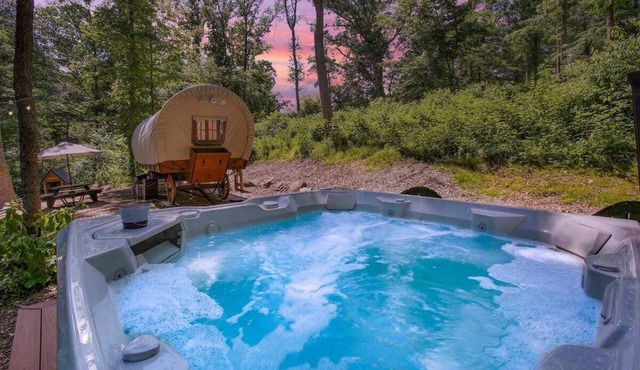 Covered Wagon Camping w/Salt Water Hot Tub