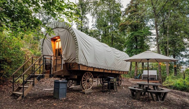 Covered Wagon with Salt Water Hot Tub