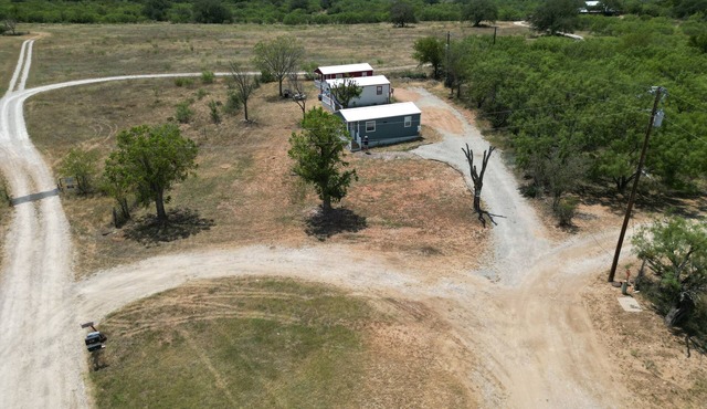 Coyote Country White Cabin 1BR/1BA on a tall hill