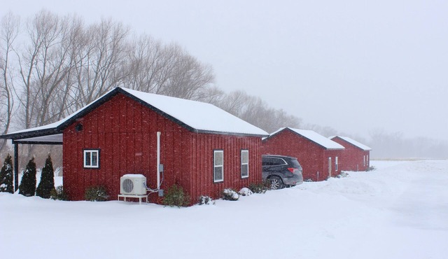 Cozy 1-bedroom cabin with a fireplace and air conditioning.