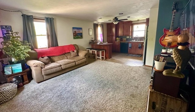 Cozy 2 bedroom home, pleasant patio and fire-pit 1 block from Downtown Oberlin.