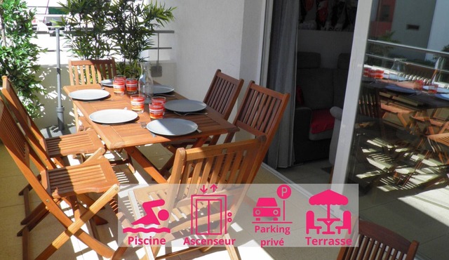 Cozy 2-room apartment with terrace and private garage, near the beach