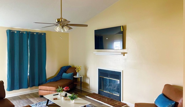 Cozy 2BR Retreat ,Gated Yard, Smart TVs & Coffee Bar!