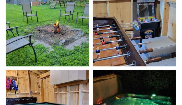 Cozy 3-bedroom cottage with hot tub & gaming room.